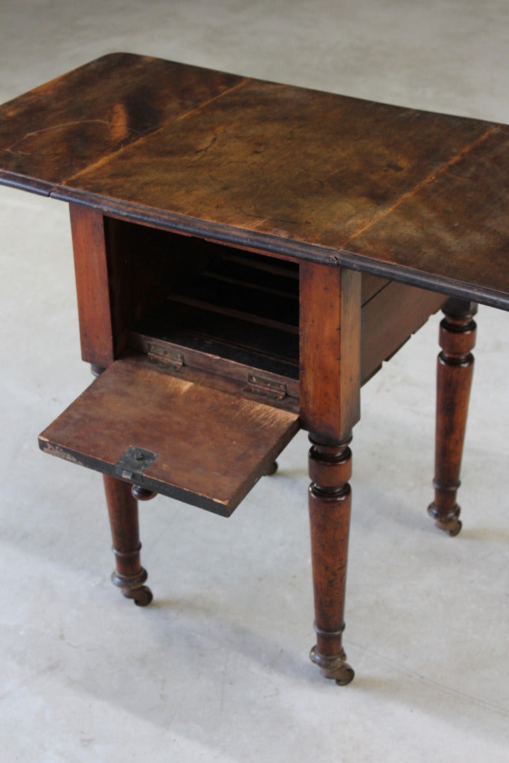 Antique Victorian Mahogany Drop Leaf Pot Cupboard - Kernow Furniture