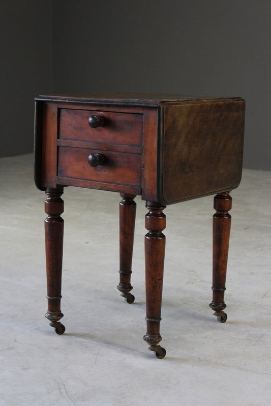 Antique Victorian Mahogany Drop Leaf Pot Cupboard - Kernow Furniture