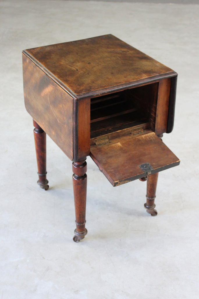 Antique Victorian Mahogany Drop Leaf Pot Cupboard - Kernow Furniture