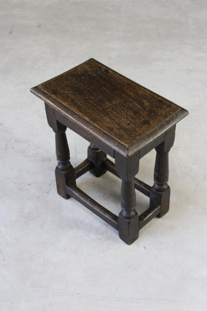 Antique Oak Joint Stool - Kernow Furniture