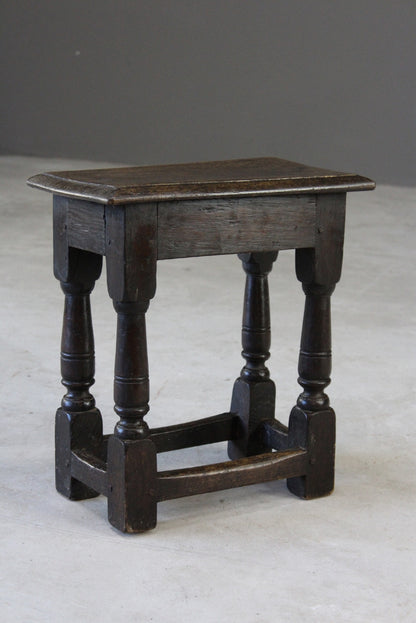 Antique Oak Joint Stool - Kernow Furniture