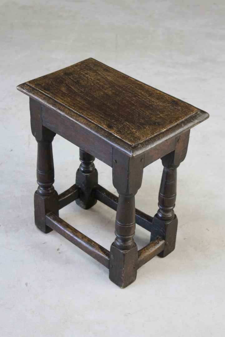 Antique Oak Joint Stool - Kernow Furniture