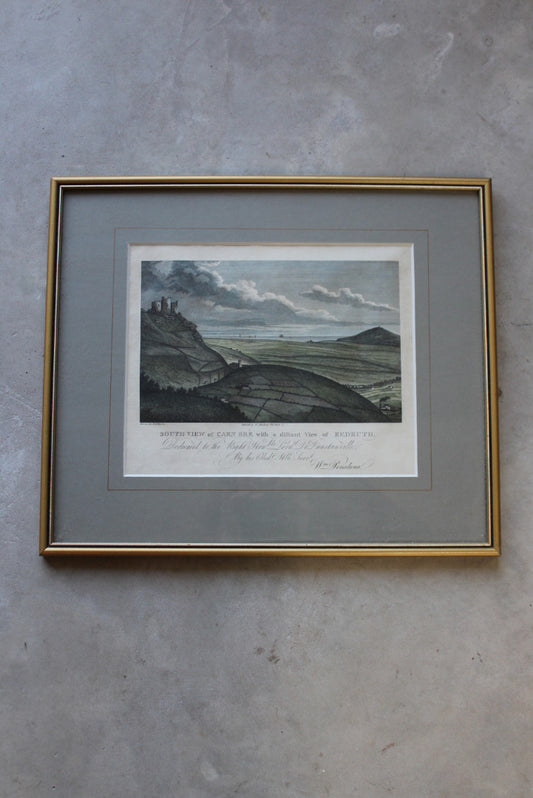 Carn Brea Coloured Engraving - Kernow Furniture