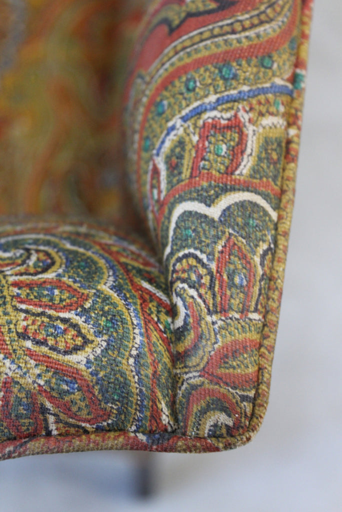 Antique Paisley Upholstered Wing Armchair - Kernow Furniture