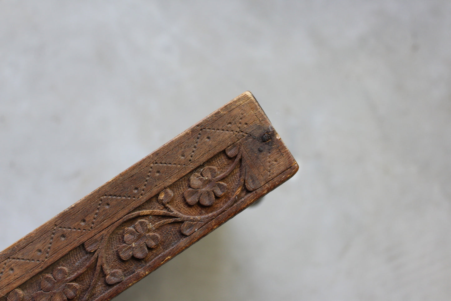 Eastern Carved Teak & Brass Tray - Kernow Furniture