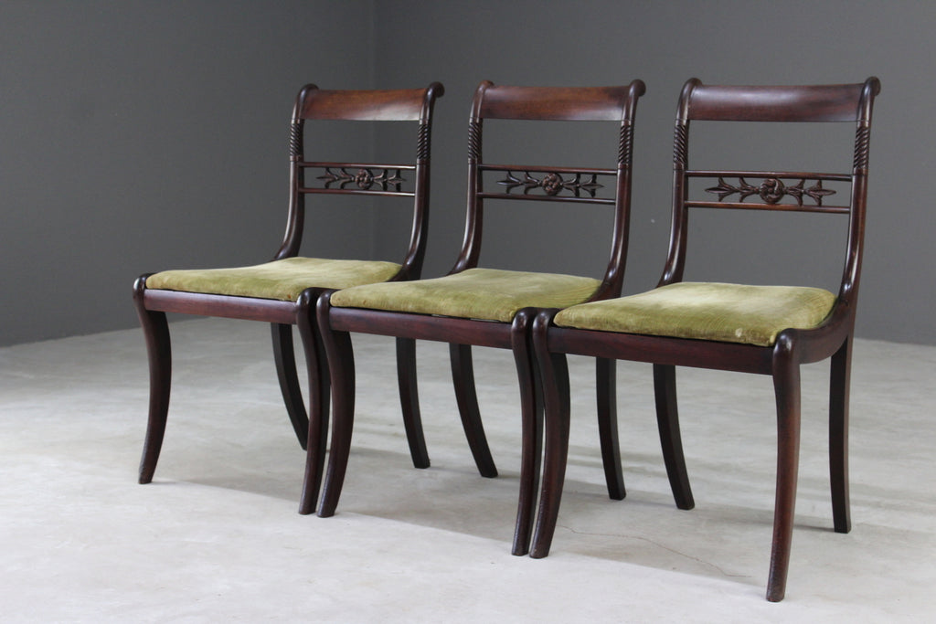 Three 19th Century Mahogany Dining Chairs - Kernow Furniture