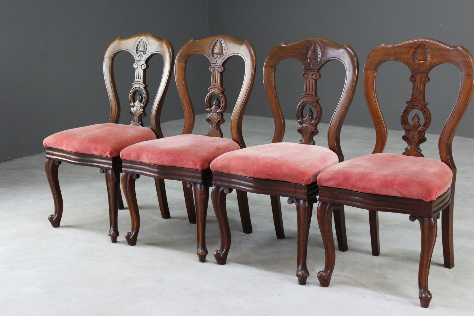 4 Victorian Mahogany Dining Chairs - Kernow Furniture