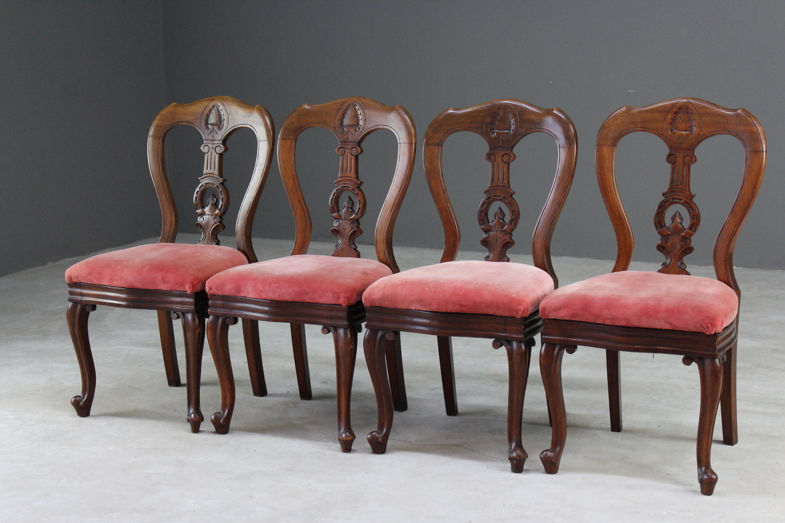 4 Victorian Mahogany Dining Chairs - Kernow Furniture