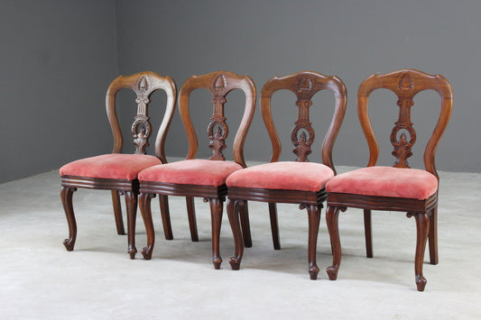 4 Victorian Mahogany Dining Chairs - Kernow Furniture