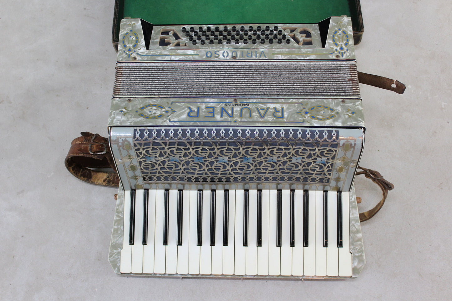 Vintage Rauner German Accordian & Case - Kernow Furniture