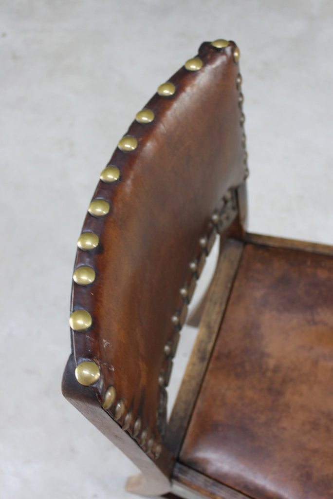 Single Vintage Leather Dining Chair - Kernow Furniture
