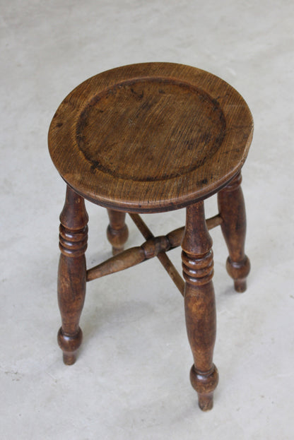 Rustic Oak & Beech Stool - Kernow Furniture