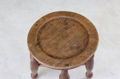 Rustic Oak & Beech Stool - Kernow Furniture