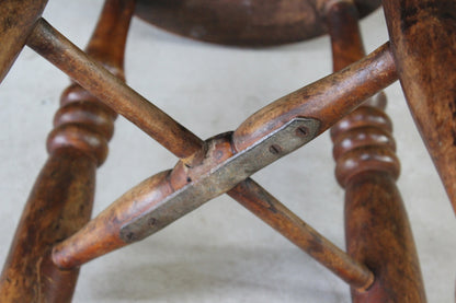 Rustic Oak & Beech Stool - Kernow Furniture