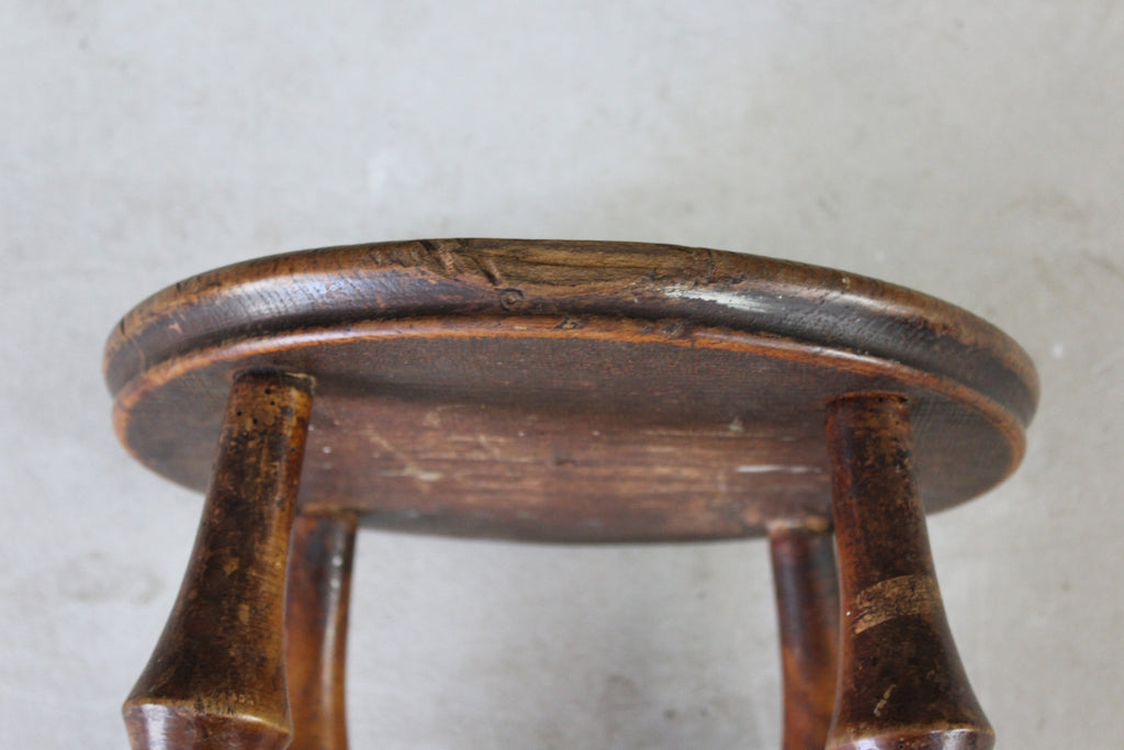Rustic Oak & Beech Stool - Kernow Furniture