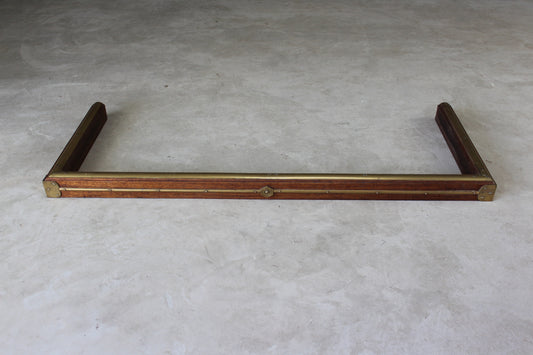 Mahogany & Brass Fire Fender - Kernow Furniture