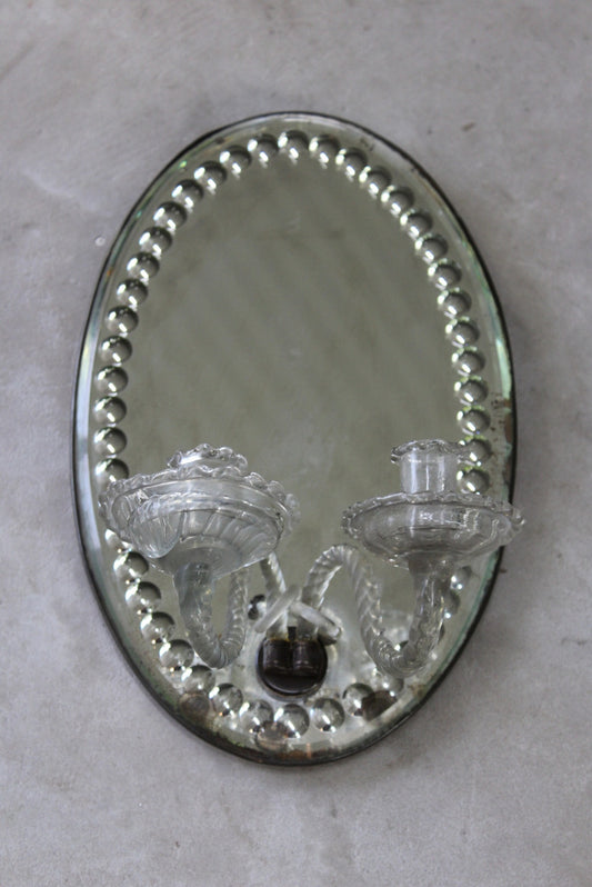 Antique Victorian Oval Mirror Wall Sconce - Kernow Furniture