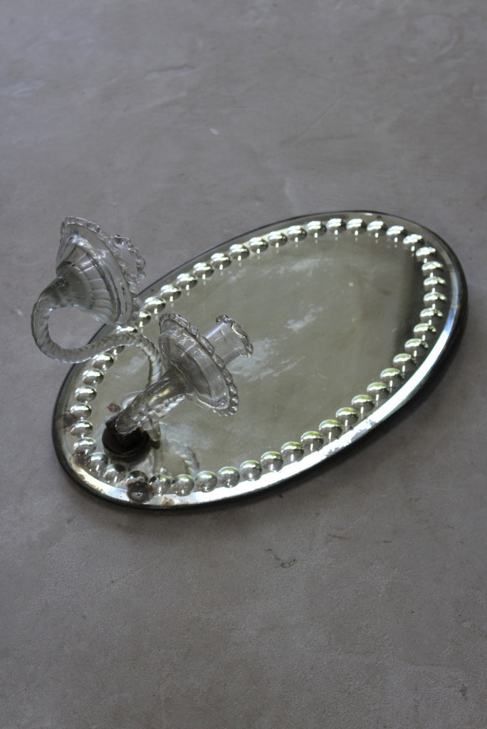 Antique Victorian Oval Mirror Wall Sconce - Kernow Furniture