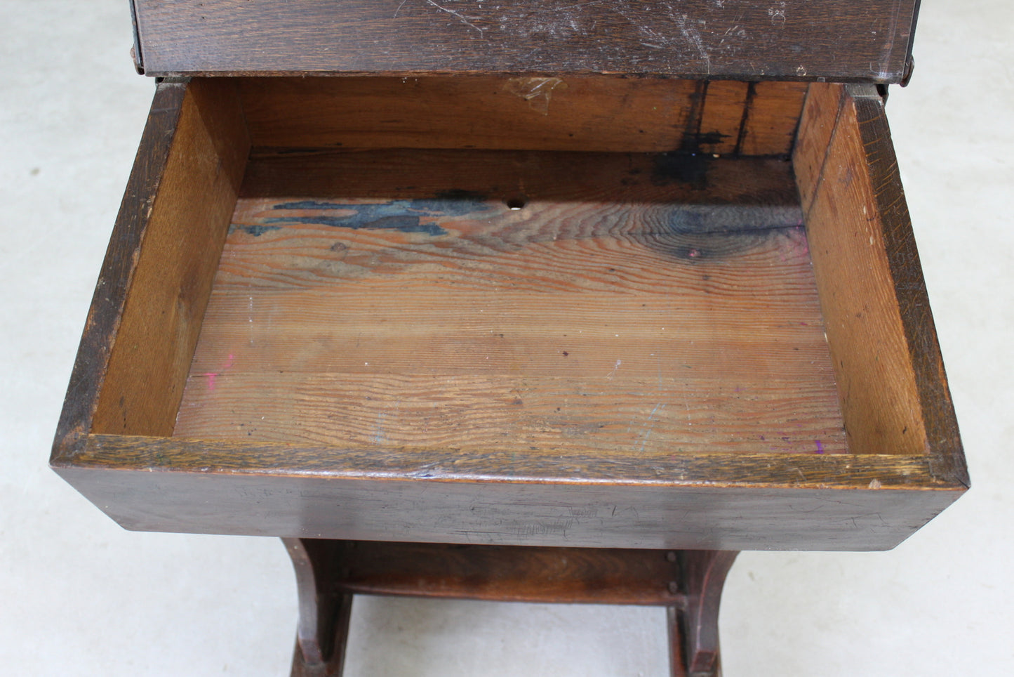 Antique Oak Childs School Desk - Kernow Furniture