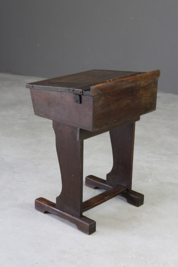 Antique Oak Childs School Desk - Kernow Furniture