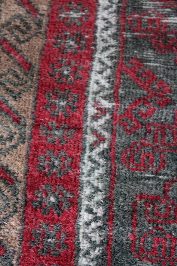 Vintage Worn Red Afghan Wool Rug - Kernow Furniture