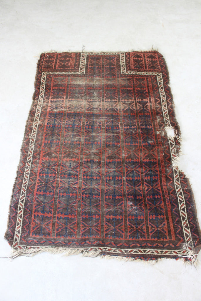 Vintage Worn Afghan Balouch Prayer Rug - Kernow Furniture