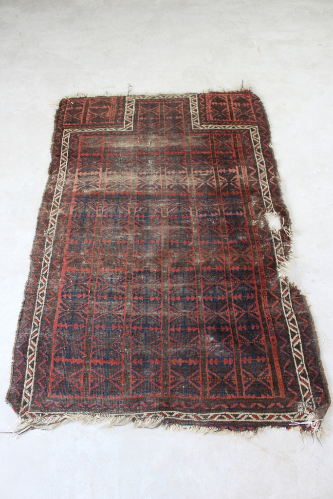 Vintage Worn Afghan Balouch Prayer Rug - Kernow Furniture