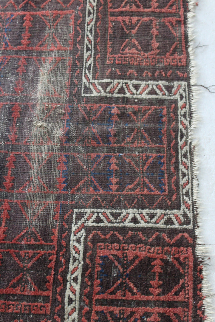 Vintage Worn Afghan Balouch Prayer Rug - Kernow Furniture