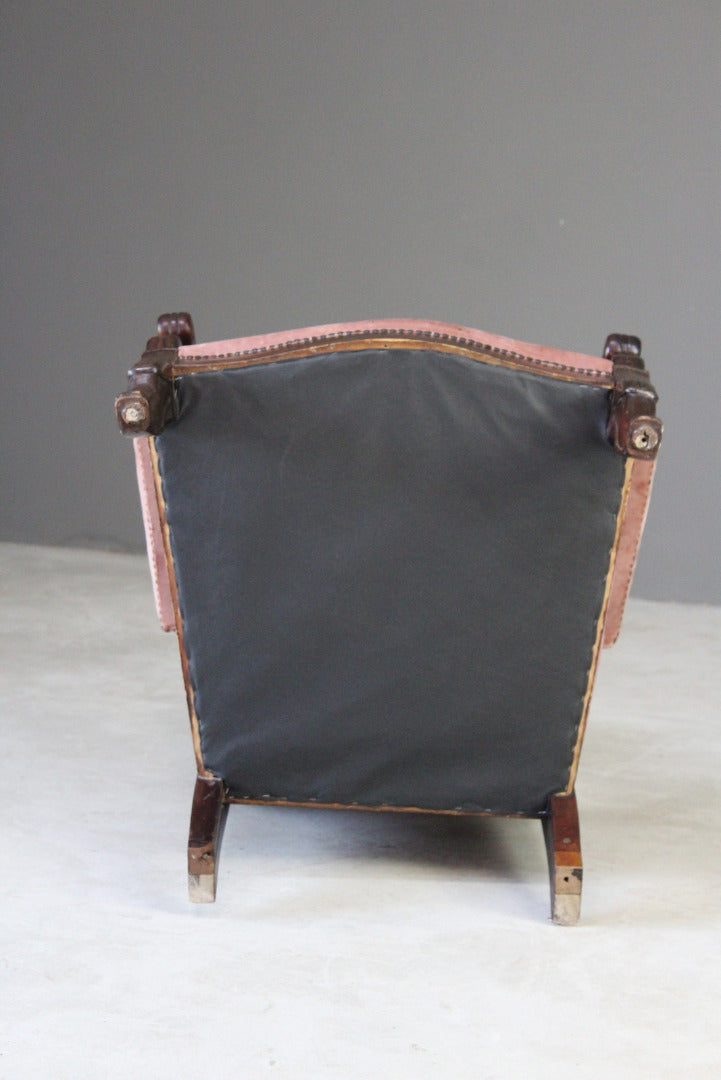 Victorian Mahogany Open Arm Chair - Kernow Furniture