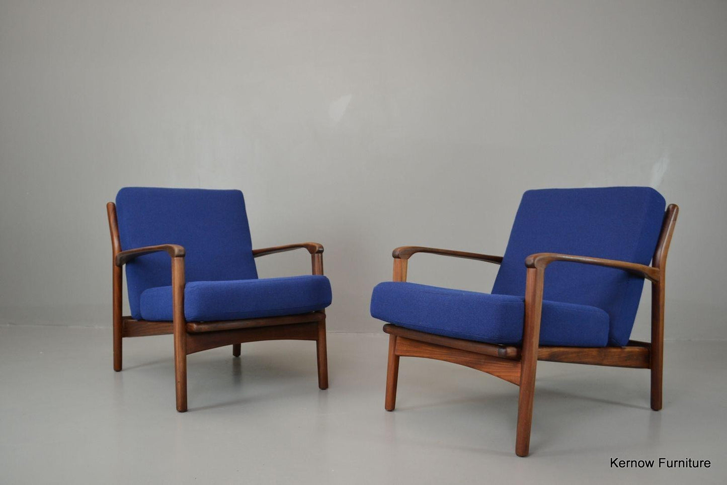 Retro Mid Century Greaves & Thomas Pair Afromosia Armchairs Easy Chairs - Kernow Furniture