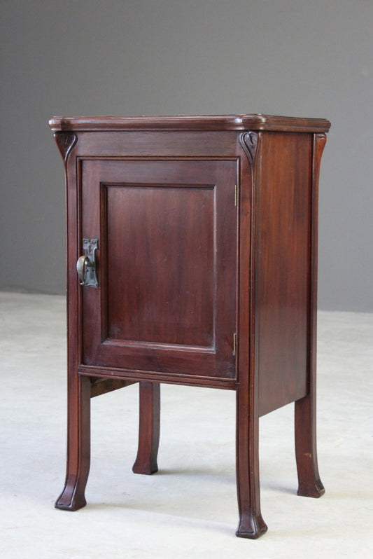 Art Nouveau Mahogany Bedside Cabinet - Kernow Furniture