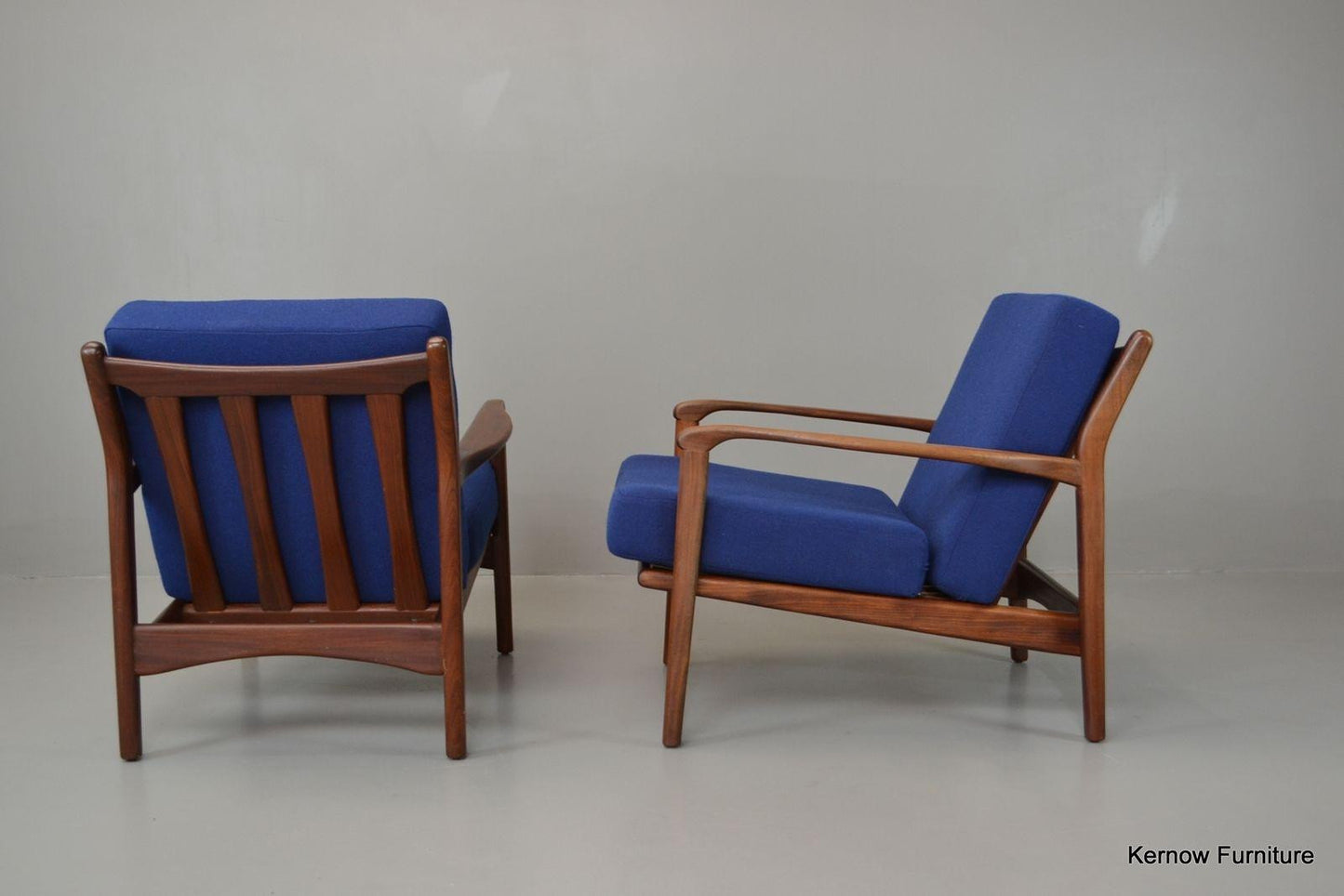 Retro Mid Century Greaves & Thomas Pair Afromosia Armchairs Easy Chairs - Kernow Furniture