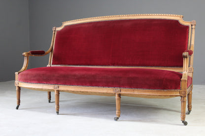 French Style Red Upholstered Sofa - Kernow Furniture