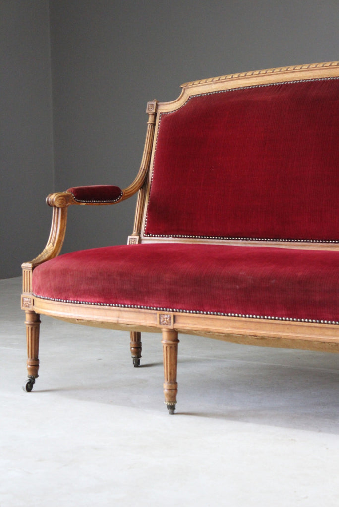 French Style Red Upholstered Sofa - Kernow Furniture