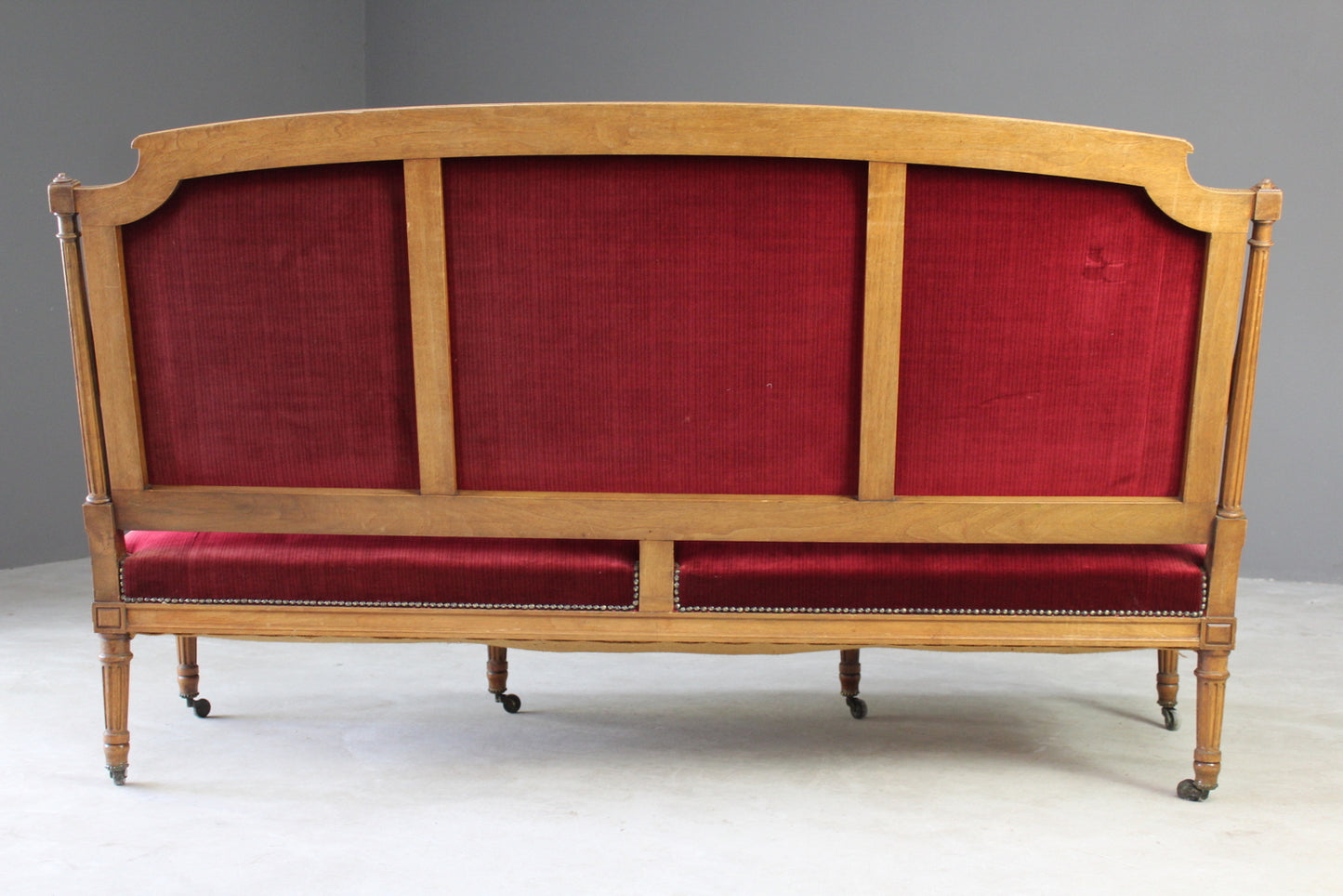 French Style Red Upholstered Sofa - Kernow Furniture