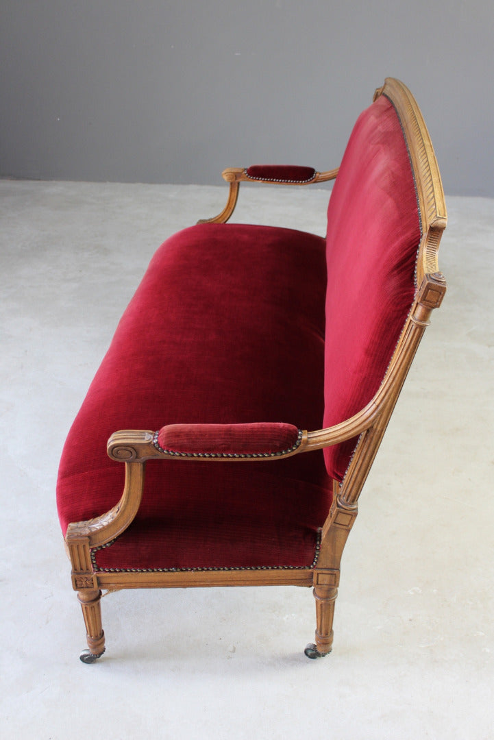 French Style Red Upholstered Sofa - Kernow Furniture