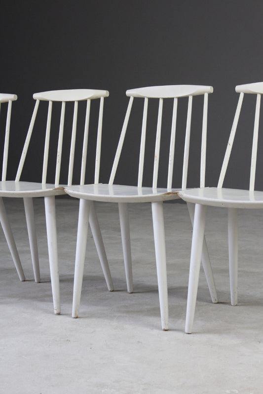 4 Vintage Danish Stick Back Dining Chairs Folke Palsson FDB Mobler - Kernow Furniture