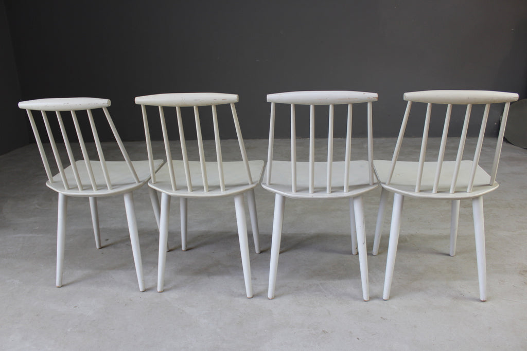 4 Vintage Danish Stick Back Dining Chairs Folke Palsson FDB Mobler - Kernow Furniture