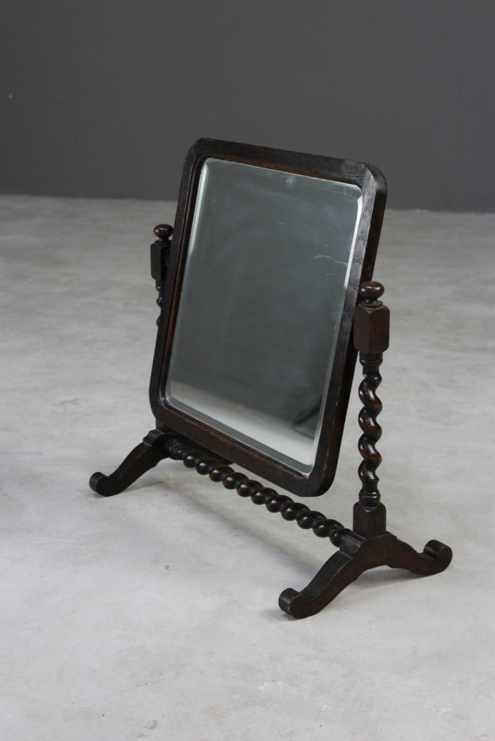 Oak Barley Twist Dressing Table Mirror - Kernow Furniture