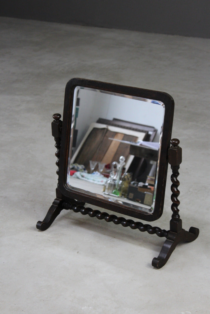 Oak Barley Twist Dressing Table Mirror - Kernow Furniture