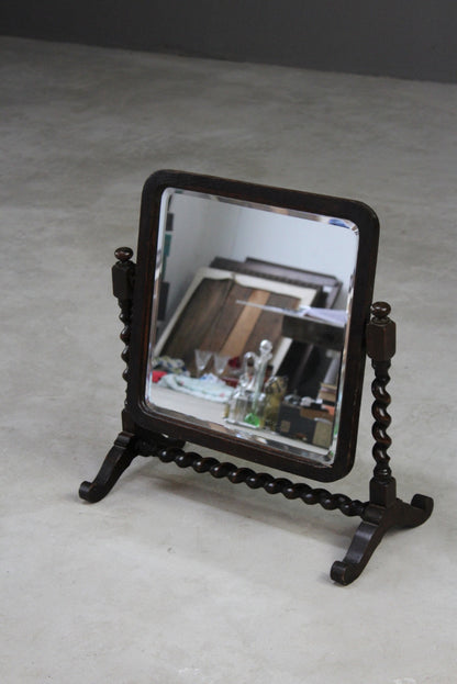 Oak Barley Twist Dressing Table Mirror - Kernow Furniture
