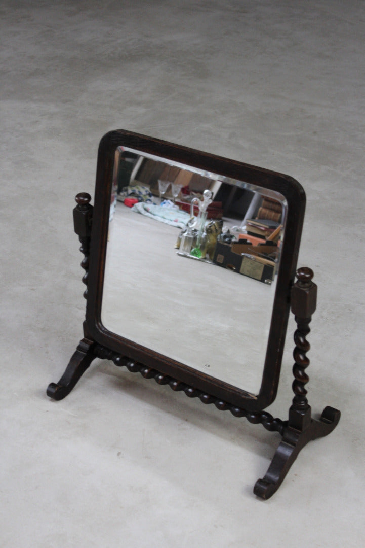 Oak Barley Twist Dressing Table Mirror - Kernow Furniture