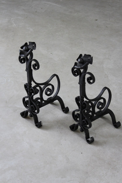 Pair Arts & Crafts Andirons - Kernow Furniture