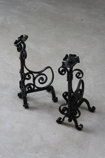 Pair Arts & Crafts Andirons - Kernow Furniture