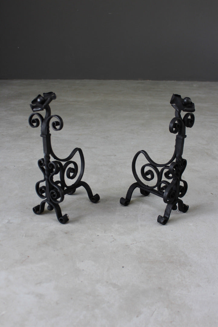 Pair Arts & Crafts Andirons - Kernow Furniture