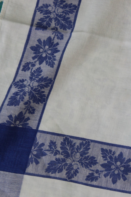 Vintage Blue & Plain Damask Tablecloths - Kernow Furniture