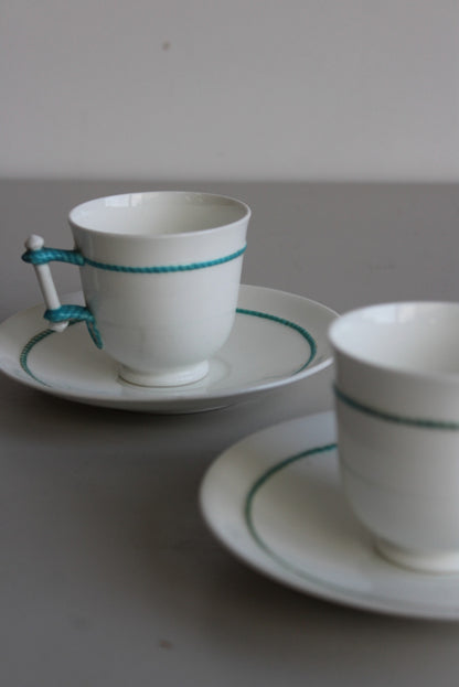 Pair Victorian Cup & Saucer - Kernow Furniture