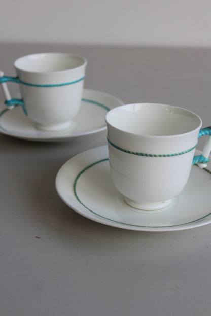 Pair Victorian Cup & Saucer - Kernow Furniture