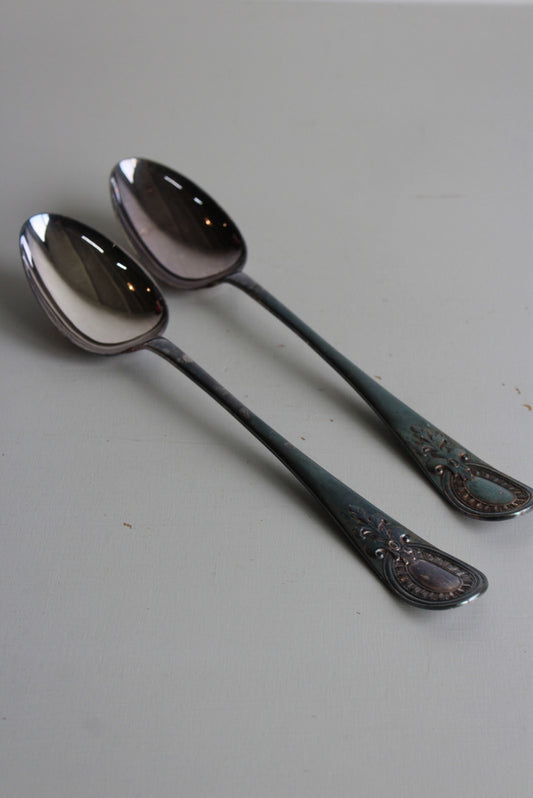 Pair Vintage EPNS Serving Spoons - Kernow Furniture