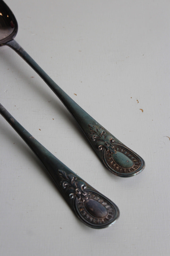 Pair Vintage EPNS Serving Spoons - Kernow Furniture